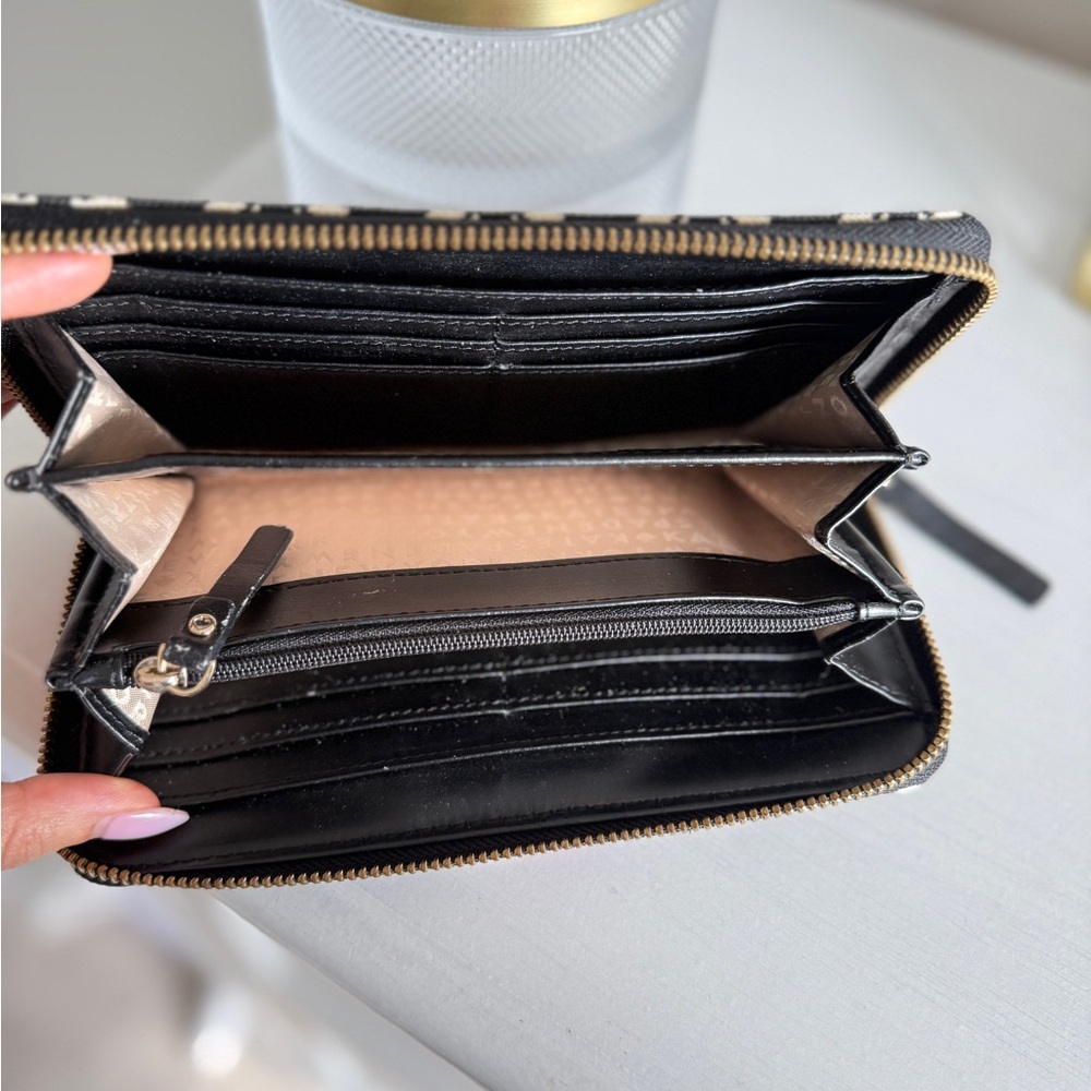 Kate Spade Black and Cream Zip Wallet with Pink Accent - Picture 6 of 6